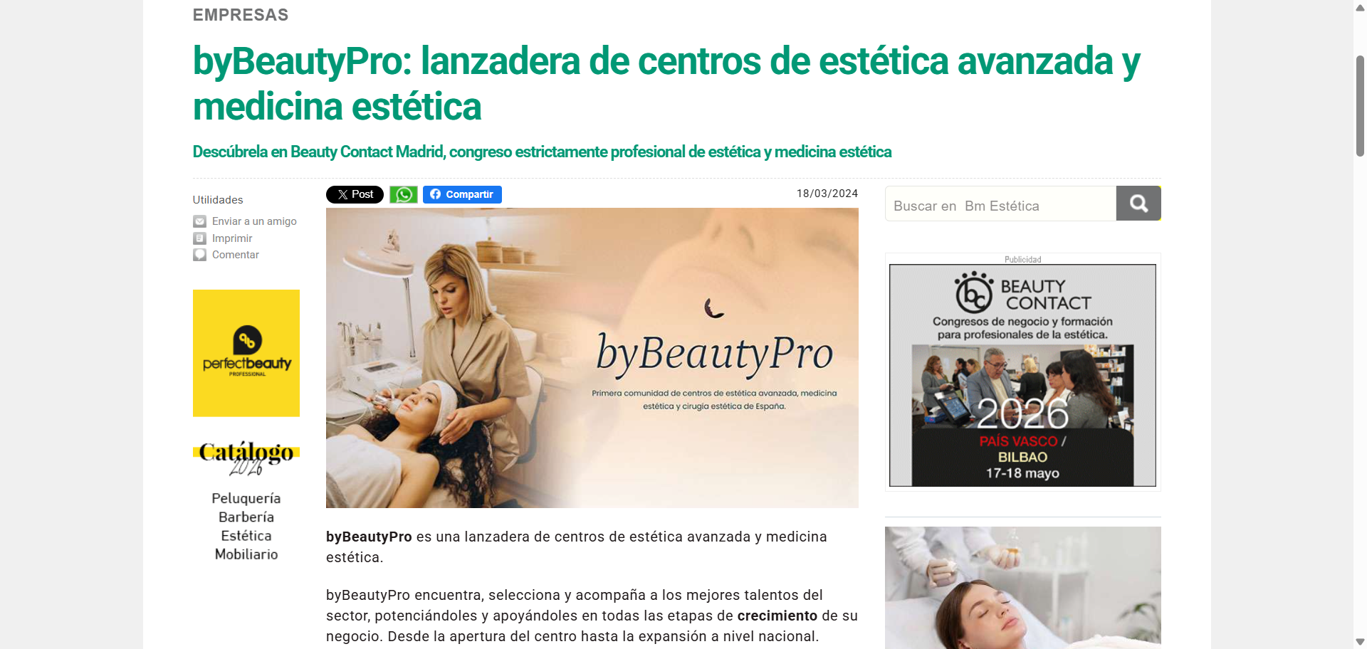 Artículo en Beauty Market sobre byBeautyPro